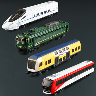 164合金绿皮火车蒸汽列车和谐号，高铁地铁仿真汽车模型男孩子玩具