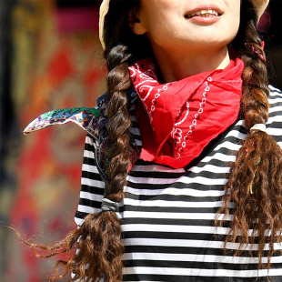 北京森林户外方形面罩多功能方巾头巾多色纯棉印花围脖