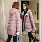 女士羽绒棉服中长款2023冬季中年小个子妈妈时尚韩版冬装外套