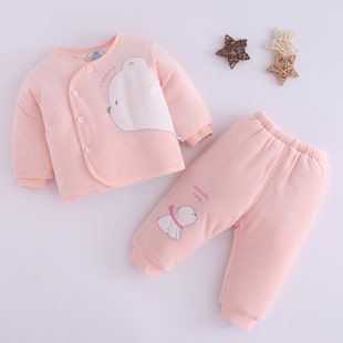 婴儿棉衣套装冬季0-3-6个月，男女宝宝保暖棉服，新生儿衣服夹棉中厚
