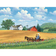 美式乡村沙发墙装饰画手绘风景油画欧式装修油画布