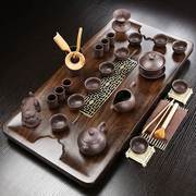 实木茶盘排水式整套功夫家用办公小型茶台陶瓷，茶具茶海套装茶托盘