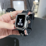 复古铆钉克罗心硅胶，表带适用于iwatch78代9苹果手表se654女款腕带