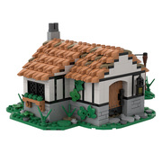 高砖零件中世纪城堡小屋房屋建筑模型MOC-120724拼装积木