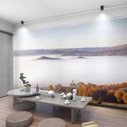 沙发背景墙纸3d大树林自然风景，壁纸5d立体简约酒店卧室墙布8d壁画