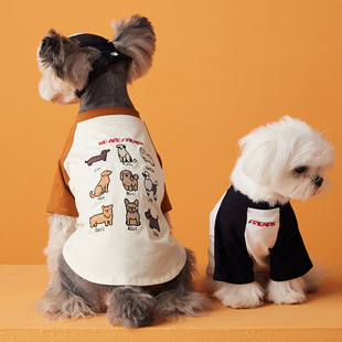 春夏季小狗狗衣服马尔济(马尔济)斯约克夏泰迪雪纳瑞，比熊博美薄款短袖t恤