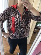 蜂后国际衣服披风女个性潮时尚性感豹纹宽松茧型刺绣拉链外套