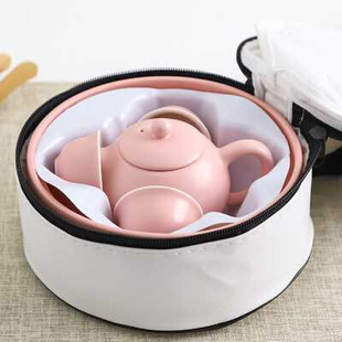 户外陶瓷旅行茶具套装带茶盘家用小型功夫茶具，便携包泡茶茶壶茶杯