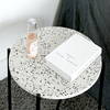 LIMlife北欧简约创意水磨石铁艺组合客厅宜家小户型圆形茶几边桌