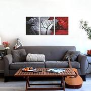 帆布无框挂画酒店卧室客厅背景墙壁装饰画办公室抽象三联画风景