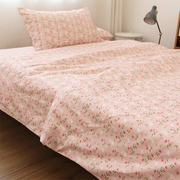 玫瑰和小兔床单日系碎花，纯棉被套枕套全棉，被罩床笠斜纹可配四件套