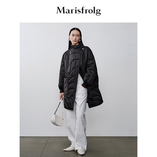 艺术时装玛丝菲尔冬季棉服中长款百搭宽松立领外套