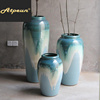 atpeun复古怀旧美式地中海手工陶瓷，落地花瓶花盆，家居客厅装饰景