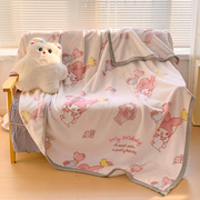 三丽鸥卡通牛奶绒毛毯少女心冬季办公室沙发盖毯儿童午睡毯子加厚