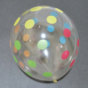 12寸透明波点云朵加厚防爆乳胶气球彩色，多款儿童卡通汽球生日布置