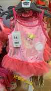 英国mothercare女宝女童粉色小猪佩奇吊带连体泳衣