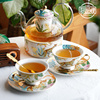花茶杯套装英式下午茶，杯子泡花茶壶欧式轻奢陶瓷，家用整套茶具套装