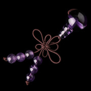 6~12mm紫水晶三通佛头套装，散珠配件diy菩提佛珠，手串搭配饰圆形珠
