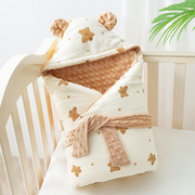 婴儿睡袋抱被两用包被初生秋冬季加厚纯棉宝宝外出新生儿产房襁褓