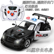 儿童遥控车电动遥控灯光开门警车特警车警察，车公安车充电汽车玩具