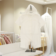 agabang阿卡邦新生儿白色纯棉连体衣套装，韩国24夏婴儿(夏婴儿)爬服+帽