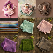 新生儿摄影道具羊毛毡包裹宝宝拍照花束，装饰方形布毯子(布毯子)婴儿月子照