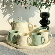 陶瓷水具套装家用杯子客厅水杯，乔迁新居水壶茶，杯杯具茶具奶油风