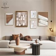 现代客厅装饰画仿3d立体浮雕组合沙发，背景墙挂画设计师高级感