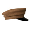 秋冬驼色海军风格短檐帽复古纯色民国风帽子冬季保暖鸭舌帽平顶帽
