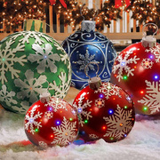 圣诞装饰气球60cm户外趣味节日气氛印花pvc充气玩具球工艺品