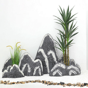 仿真石头造景大型竹子盆栽假山装饰品橱窗户外庭院草地景观树摆件