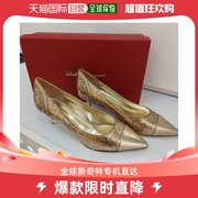 香港直邮SALVATORE FERRAGAMO 女士高跟鞋 619683I55ORO