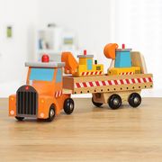 儿童运输车工程车大卡车认知动物，车木质汽车，模型滑行玩具车2-6岁
