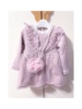 韩范冬季女童花边领粉色针织，加绒拼接纱连衣裙，背心裙送花朵包