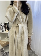 双面羊绒大衣女中长款2023年101801经典版加厚冬季羊驼绒外套