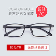 近视眼镜框男全框方黑框，防蓝光抗辐射tr90舒适超轻眼镜架女