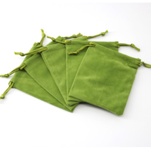 军绿色绒布袋束口抽绳袋饰品，珠宝小号护肤品布袋子(布，袋子)柔软绝美袋