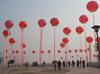 空飘气球广告庆典水滴球，热气球支架氦气球pvc双层落地升空球装饰