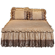 欧式夹棉加厚床裙蕾丝床罩r单件1.8米1.5天鹅绒保暖席梦思防滑垫