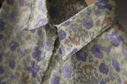 纯棉长袖紫色满印花(满印花)衬衫女春小众设计感上衣通勤优雅气质大码衬衣