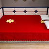 全棉大红色床盖加大榻榻米垫子婚床软垫纯棉垫被3M炕垫床护垫加厚