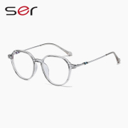 尚尔轻时尚TR90钛多边框防辐射抗蓝光疲劳电脑眼镜配变色防雾近视