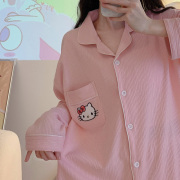 hellokitty日系卡通纯棉春秋睡衣女长袖KT猫宽松可爱学生家居服