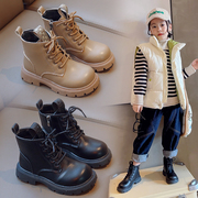 女童靴子秋冬2022儿童，加绒短靴韩版中大童，马丁靴时尚洋气棉靴