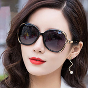2024女士太阳镜圆脸网红墨镜，时尚潮明星优雅防紫外线大框眼镜