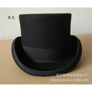 羊毛呢高头总统帽大魔术师帽，马术帽毡帽子帽高17cm成人帽