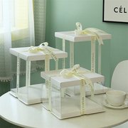 网红零食盒套圈，婚鞋全透明生日蛋糕包装空盒，礼物盒送丝带