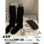 第二件袜子纯色韩版2024秋冬休闲学院jk风显瘦长筒袜女