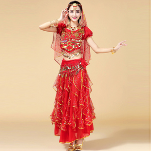印度舞蹈演出服装民族风女装，肚皮舞套装天竺少女高档表演服