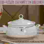 家用带盖汤碗大号陶瓷，骨瓷大码带盖品锅汤锅加厚汤盆宫廷煲双耳